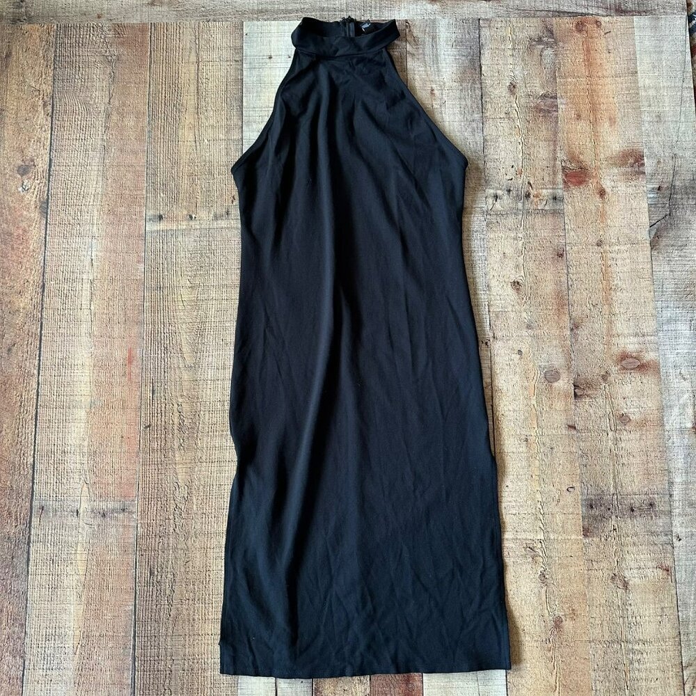 Forever 21 Women's Size XL Black Halter Midi Dress with Slit